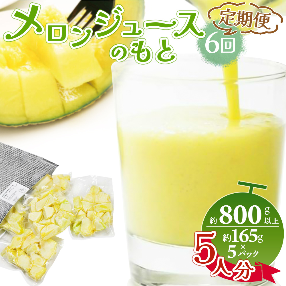 【6回定期便】メロンジュースのもと 約800ｇ 約165g×5パック - 国産 マスクメロン 完熟 飲み物 飲料 甘い フルーツジュース ジュース スムージー アレンジ 果物 くだもの フルーツ めろん 篤農 高知県 香南市 冷凍 Wtn-0035