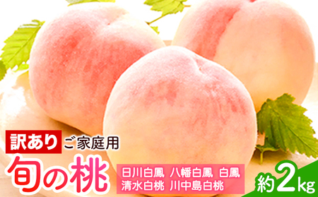 訳あり 和歌山の桃 約2kg (約6~9玉入) 岸武青果株式会社《2026年6月下旬-8月末頃出荷》｜桃 もも モモ フルーツ 果物 白鳳 清水白桃 川中島白桃  和歌山県産の桃 紀の川市の桃 和歌山の桃