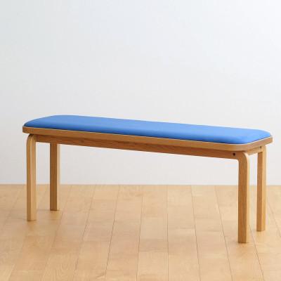 ふるさと納税 府中市 府中市の家具　コッコベンチ　オーク材/生地:ラムース(マリンブルー)(組み立て式)