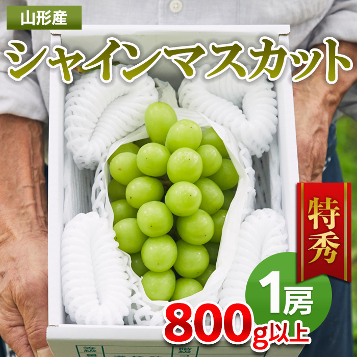 山形市産 シャインマスカット 特秀 1房 800g以上 FZ22-402 【前半】9月下旬～10月下旬発送