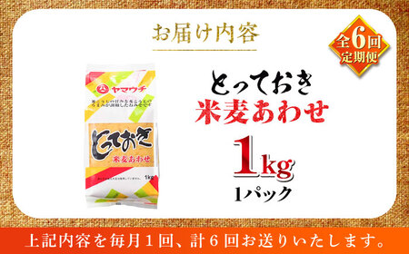 【全6回定期便】とっておき米麦あわせ 1kg / 味噌 みそ 菊陽町 発酵 食品 みそしる 国産 味噌汁 こめ むぎ みそ汁 あわせみそ 大豆 熊本県 調理 料理 おかず【株式会社山内本店】[BHAE