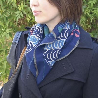 ふるさと納税 京都市 【三陽商事】ヒツジノアトリエ　WOOLふろしき(ピーコック) |  | 02