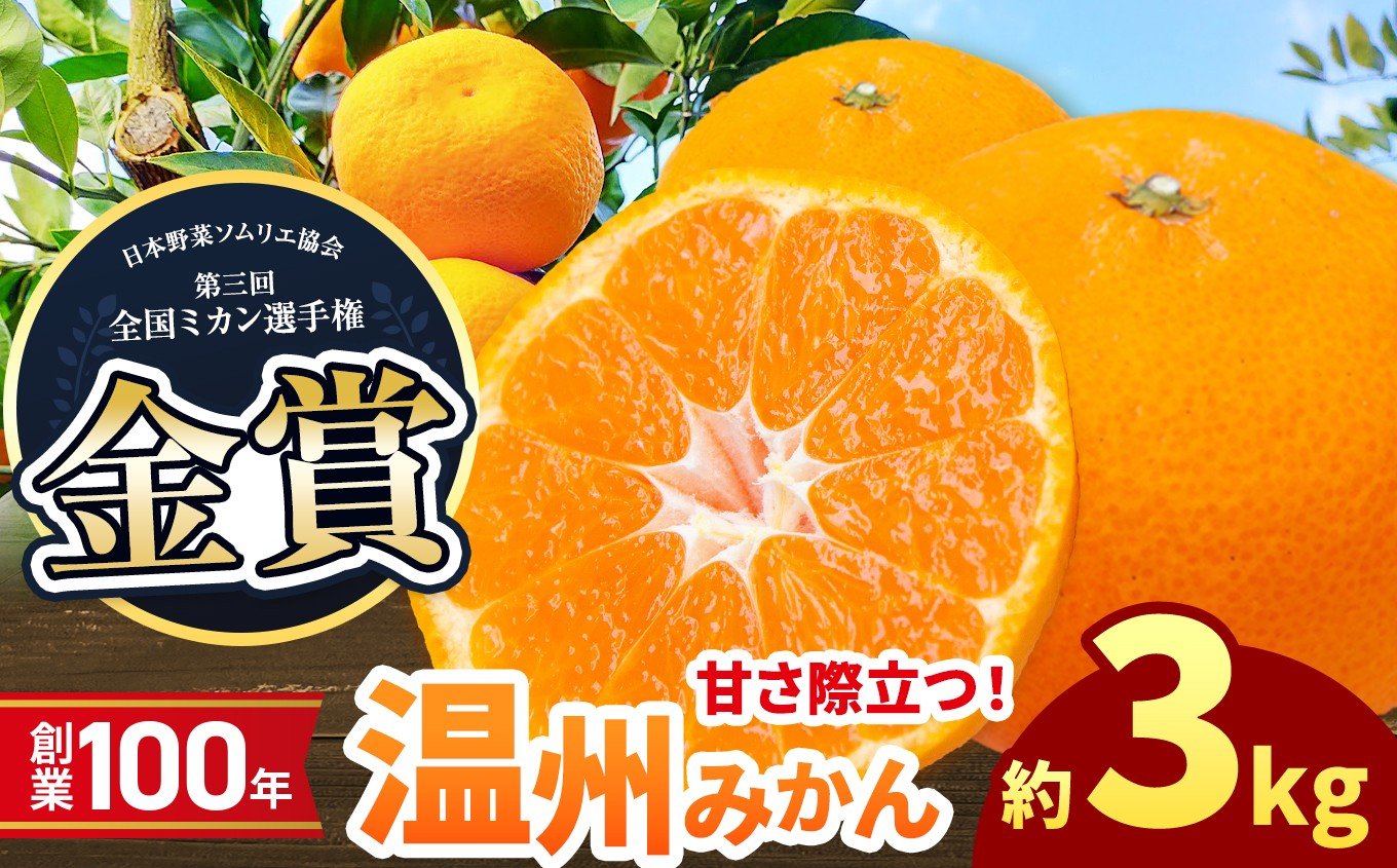 
            【 先行予約 】 創業100年 甘さ際立つ！ 温州みかん （くまもと和水町産） 約 3kg  | 第3回全国ミカン選手権 金賞受賞 熊本県 和水町 くまもと なごみまち みかん 柑橘 柑橘類 ミカン 5.5kg 1箱
          