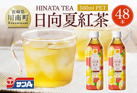 サンA 日向夏 紅茶 HINATA TEA 500mlＰＥＴ 24本 入り×2ケース 【飲料 日向夏 紅茶 PET セット ジュース 長期保存 送料無料】