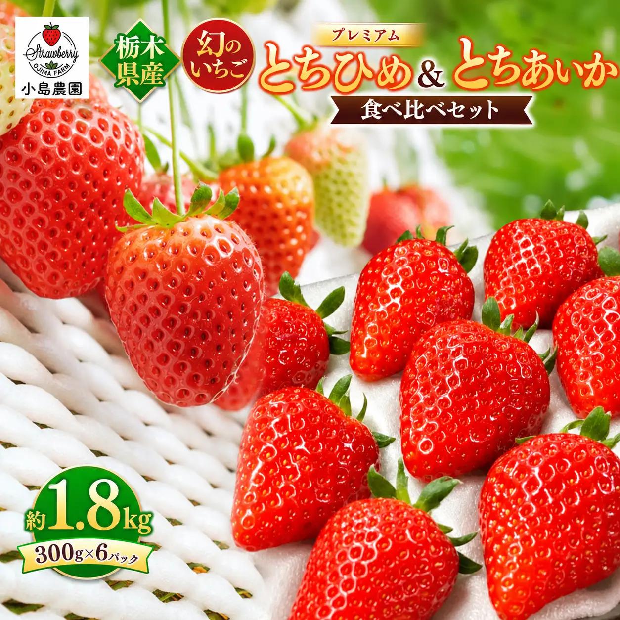 【2027年先行予約】とちひめ とちあいか 食べ比べ プレミアム 幻のいちご 約1.8kg