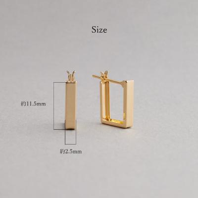 ふるさと納税 甲府市 ≪MONICE≫K18イエローゴールド スクエアフープピアスShort Type【TE-134】 |  | 01