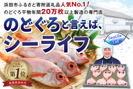 【生活応援品】のどぐろ一夜干し５００ｇ（計５〜７枚）+小サイズ1枚「フライパンでも焼ける超お手ごろ」産地直送 干物 魚 一夜干し 人気 天然 ノドグロ 個包装 冷凍 アカムツ 【1971-01】