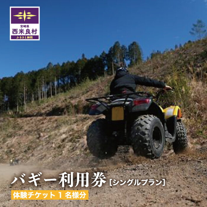 【ふるさと納税】バギー利用券（シングルプラン）　体験 チケット 券 アクティビティ バギー オフロード アドベンチャー ドライブ 自然 レンタル ダートコース パワフルエンジン 楽しみ 九州 宮崎県 西米良村