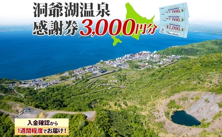洞爺湖温泉感謝券 クーポン 温泉 リゾート 洞爺湖温泉感謝券【3,000円分】