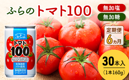 トマトジュース 富良野産 トマト100 トマト【160g×30本入】【6ヵ月定期便】