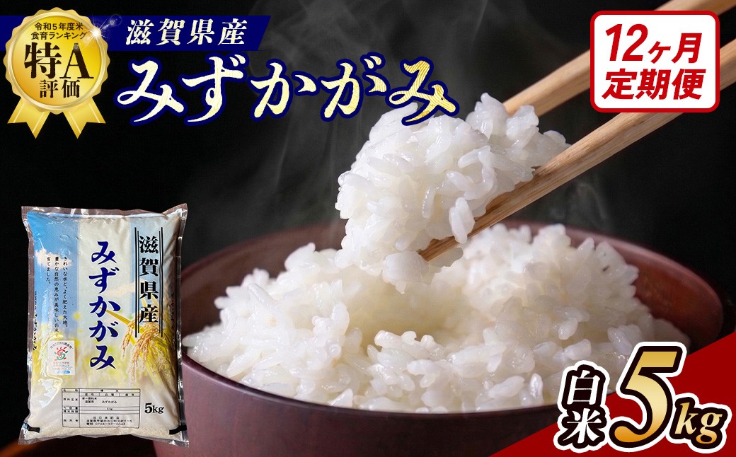 
                  【令和8年産 新米 先行予約】【定期便】近江米みずかがみ 5kgx12回定期便（精米）※2026年9月～発送
                