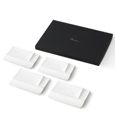 ふるさと納税 瑞浪市 【美濃焼】(miyama.)パレットプレートS　四枚組　ホワイトマット |  | 01