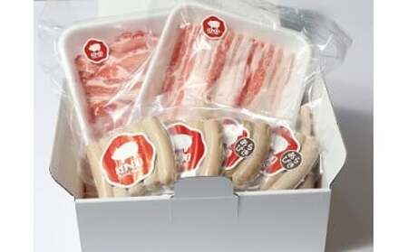ぬくぬく豚鍋セット ロース肉 バラ肉 ウインナー セット 1000g｜ 無添加  ウインナー ｳｲﾝﾅｰ ウインナー ウインナー ベーコン