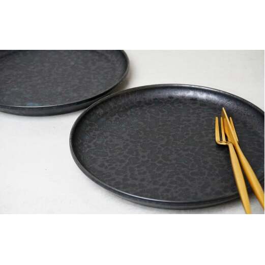 金善製陶所 210カット プレート 黒陶 2枚 有田焼 食器 器 うつわ プレート A25-455_イメージ3