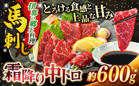 霜降り中トロ馬刺し 約600g【017-26】