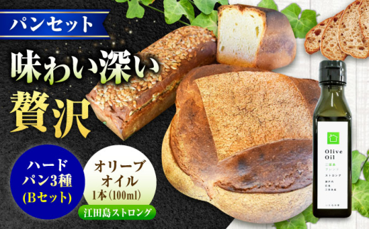 【11月中旬〜5月頃まで順次発送】「石窯パン詰め合わせBセット」とEVオリーブオイル「江田島ブレンド ストロング100ml」セット ハードパン オリーブオイル 江田島市/しまのぱんsouda！ [XAQ021] パン 天然酵母 国産小麦 オリーブオイル エキストラバージン エクストラヴァージン オイル セット 詰め合わせ 人気 パン 石窯パン 国産小麦 天然酵母 ハードパン ハード系 パン