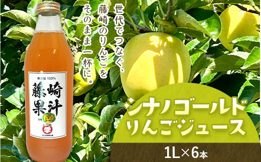 シナノゴールドりんごジュース 6本セット 【ふじさき季の会】 青森りんご リンゴ 林檎 アップル ふじ発祥の地 おすすめ 東北 青森県 藤崎町 F41-0117