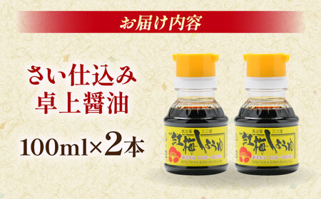 すぐに贅沢、一滴から。さい仕込み卓上醤油100ml×2本セット 調味料 醤油 卓上醤油 しょうゆ こいくち うすくち ギフト 詰め合わせ お歳暮 島根県雲南市/有限会社紅梅しょうゆ[AICV037]