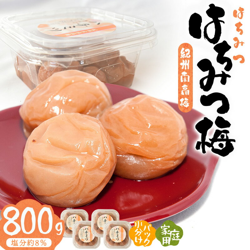 【ふるさと納税】紀州南高梅はちみつ梅 800g | 《日本一の梅の産地》 紀州 紀州梅干 和歌山 梅 うめ ウメ 梅干し 梅干 塩分控えめ 塩分 8% 減塩 ハチミツ はちみつ梅 甘い 甘口