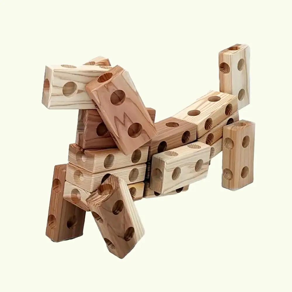 木製ブロック ズレンガ 50ピース[AQBH011] 木 おもちゃ ブロック
