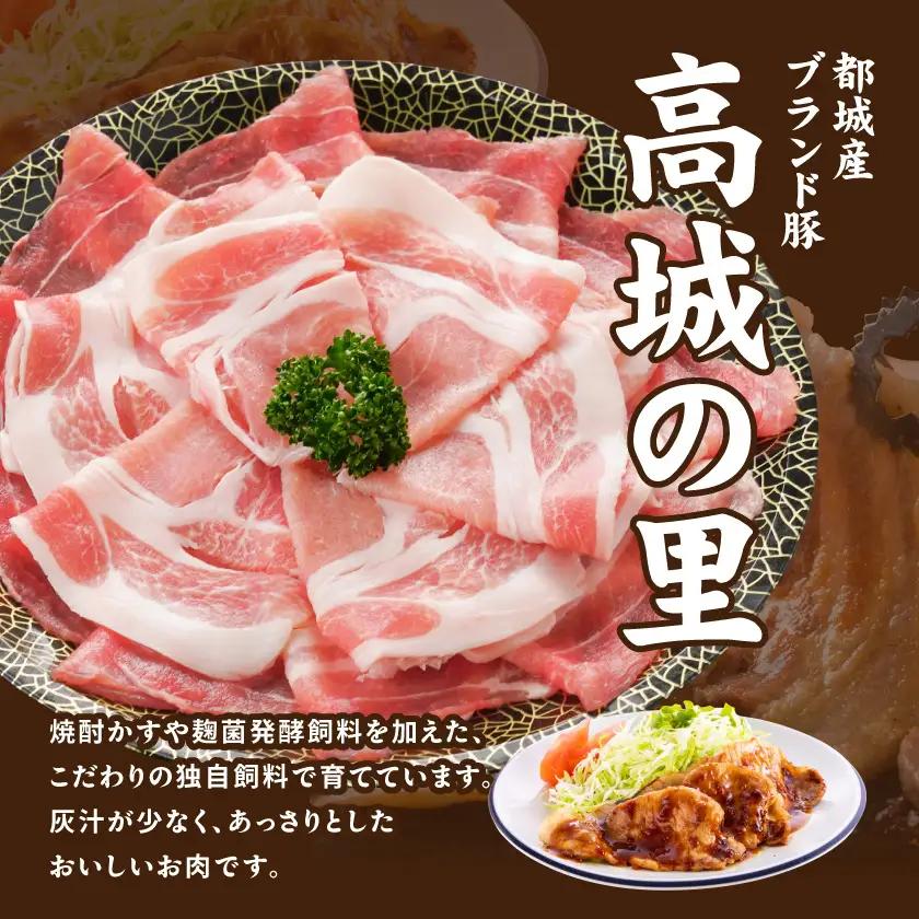 「高城の里」わくわく1.5kgセット(真空)≪みやこんじょ快速便≫〔12-84-001-1500g-R〕_(都城市) リピーター続出 豚肉 都城産豚 高城の里 しゃぶしゃぶ バラ 焼肉 切り落とし 肩