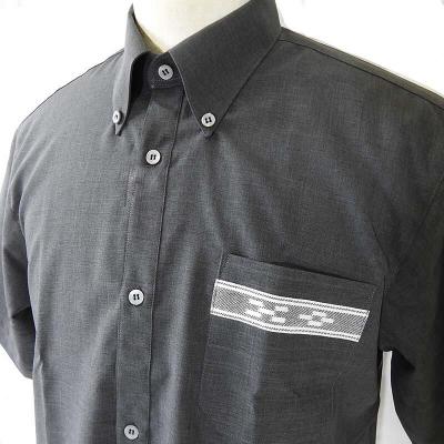 ふるさと納税 石垣市 みんさウェア ボタンダウン(ダークグレー) 男性用 Lサイズ |  | 03