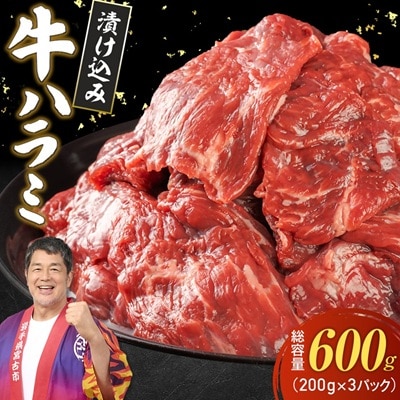 吉田精肉店の漬け込み牛ハラミ 600g(200g×3パック)【配送不可地域：離島】