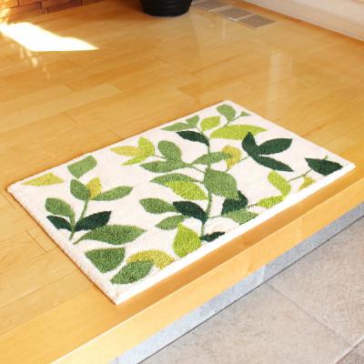 ふるさと納税 海南市 玄関マット　45×75cm　ウィルトン織り　日本製　風水　リーフグリーン