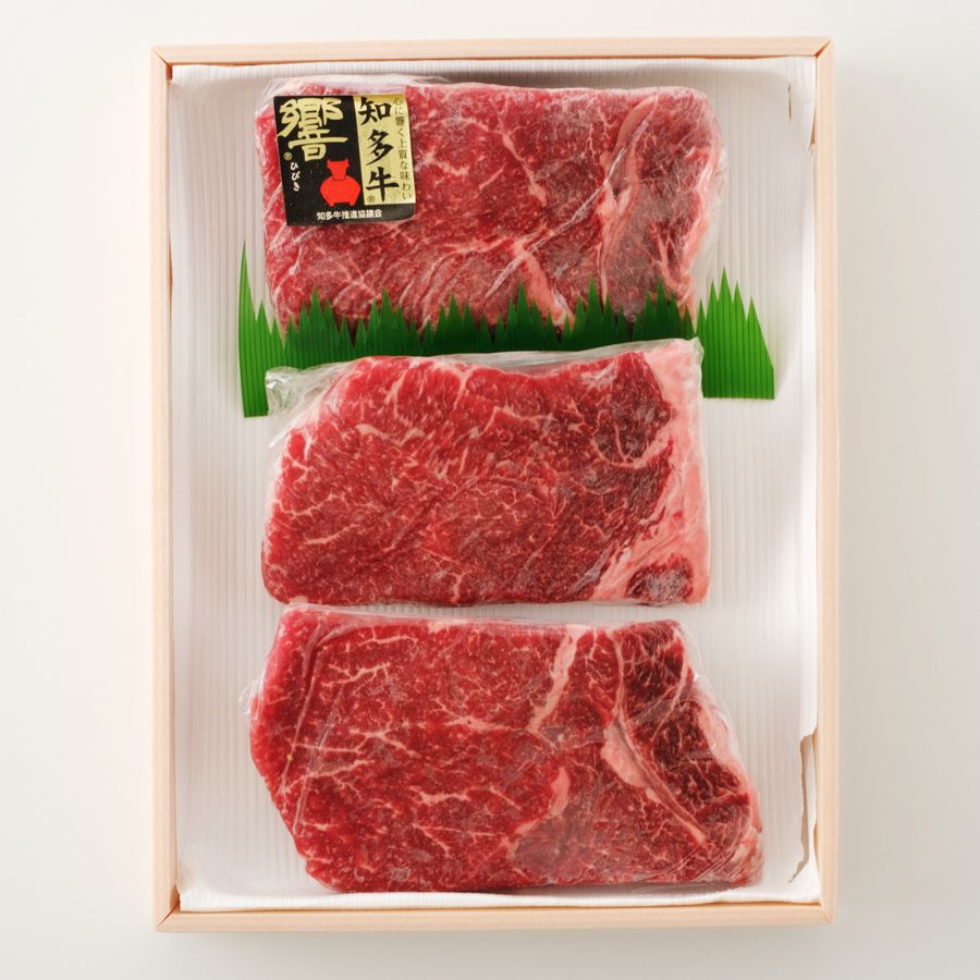 ＜丸一精肉＞「知多牛」響赤身ステーキ用（モモ・ランプ）150ｇ×3枚　