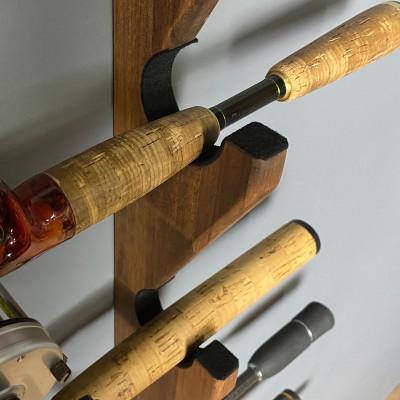 ふるさと納税 横手市 WOOD WORKS ロッドスタンド 壁掛け 7本用【本体:ブラウン/フェルトカラー:ブラック】 |  | 01