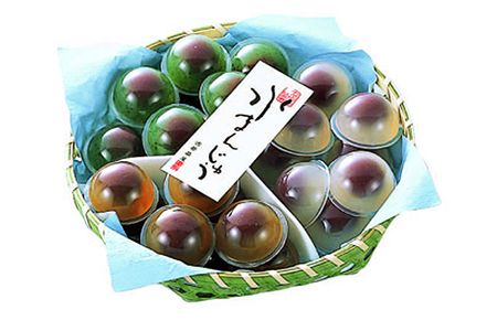 【期間限定】＜京都栗菓匠 若菜屋＞かご入り 水まんじゅう 詰合せ《3種類 プレーン よもぎ わらび》