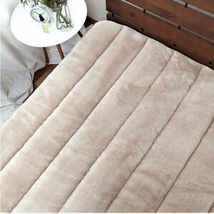 ＜シングルサイズ＞吸湿発熱あったかボリューム敷パッド ベージュ1枚 HTP-40S-BE