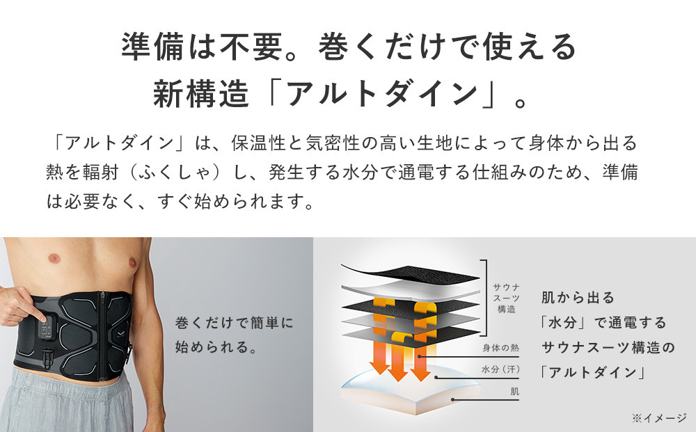 【LLサイズ / アッシュブルー】SIXPAD Core Belt 2 | シックスパッド コアベルト 2  EMS 体幹トレーニング 腹筋 引き締め 健康管理 人気 おすすめ フィットネス ダイエッ