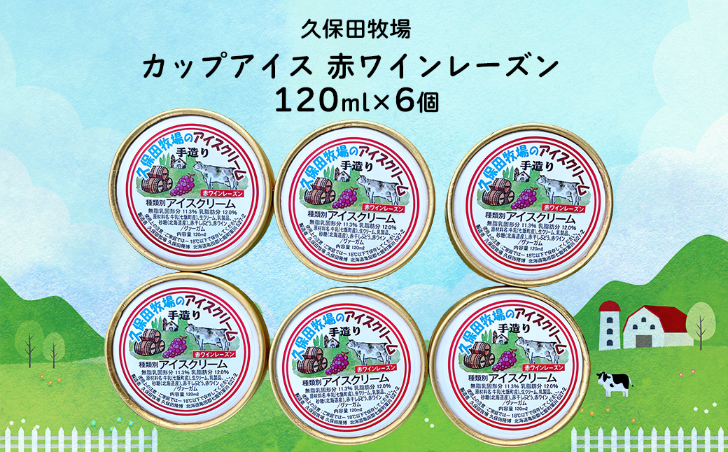 アイスクリーム　赤ワインレーズン 120ml×6個 NAP014