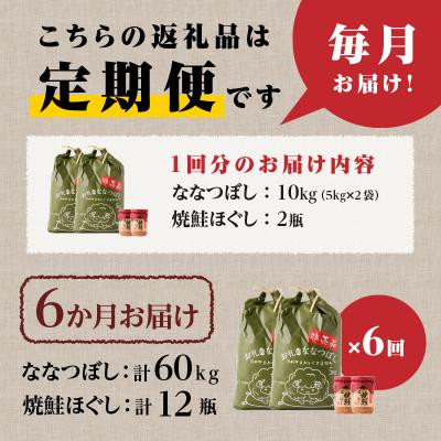 ふるさと納税 滝川市 【令和7年新米先行受付】6ヶ月連続お届け!ななつぼし10kg 北海道 定期 贈答 鮭フレーク |  | 02
