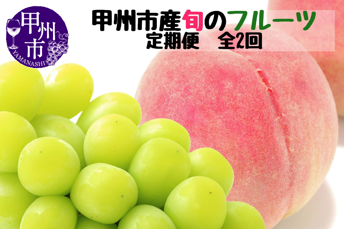 【定期便】甲州市産厳選旬のフルーツ定期便全2回（桃・シャインマスカット）【2025年発送】（MG）B19-480
