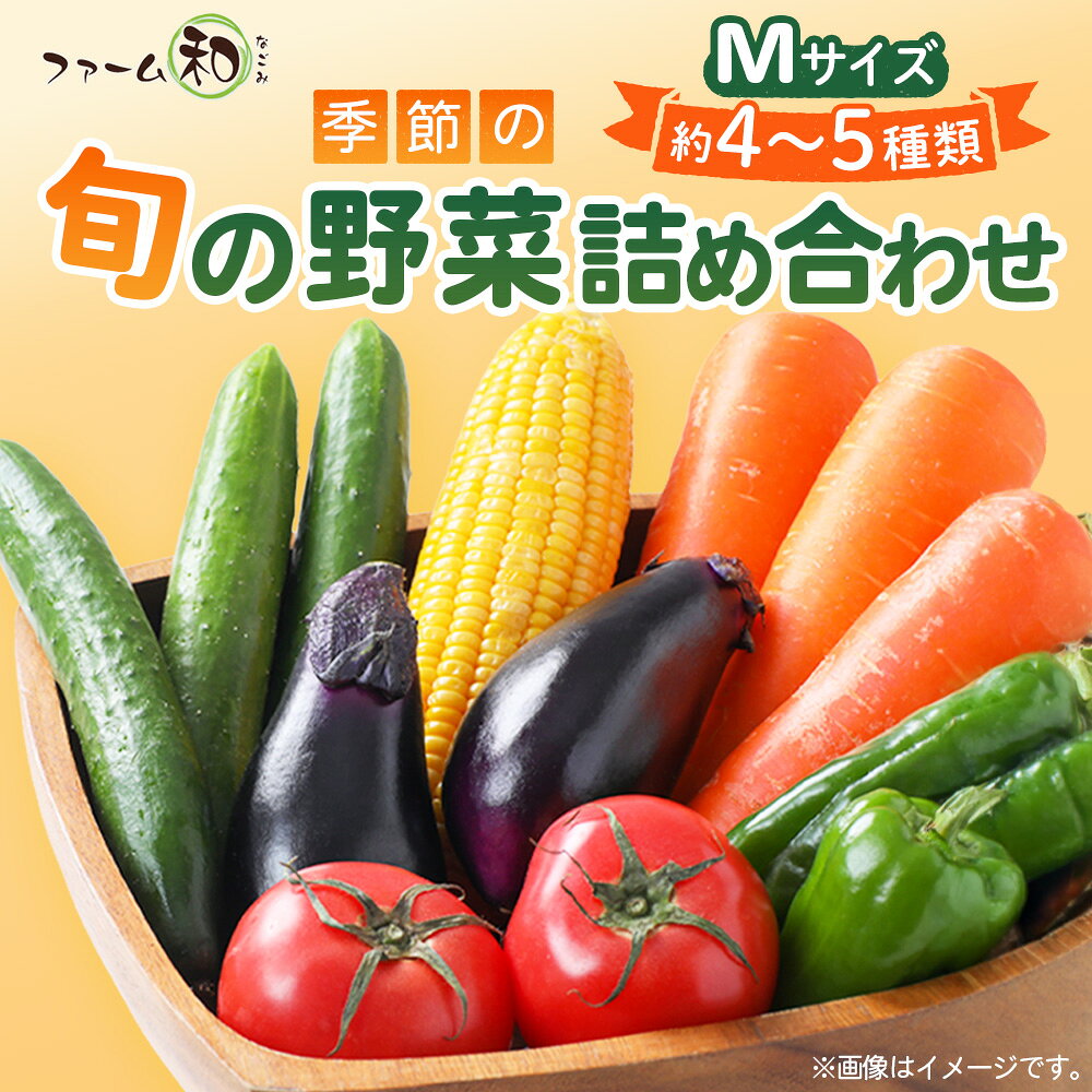 【ふるさと納税】 季節の野菜つめ合わせ【Mサイズ】　「ファーム和」 ／ 旬野菜 野菜セット 詰め合わせ 新鮮野菜 産地直送 おまかせ野菜 季節野菜 エコ農法 減農薬野菜 家庭用野菜 国産野菜 食べ比べ 料理好き サラダ野菜 夏野菜 山里育ち 旬食材 送料無料 山口県 No.032