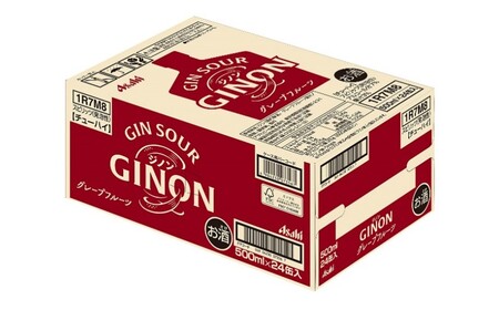 【2か月定期便】【福島のへそのまち もとみや産】アサヒGINONグレープフルーツ缶500ml×24本　【07214-0445】