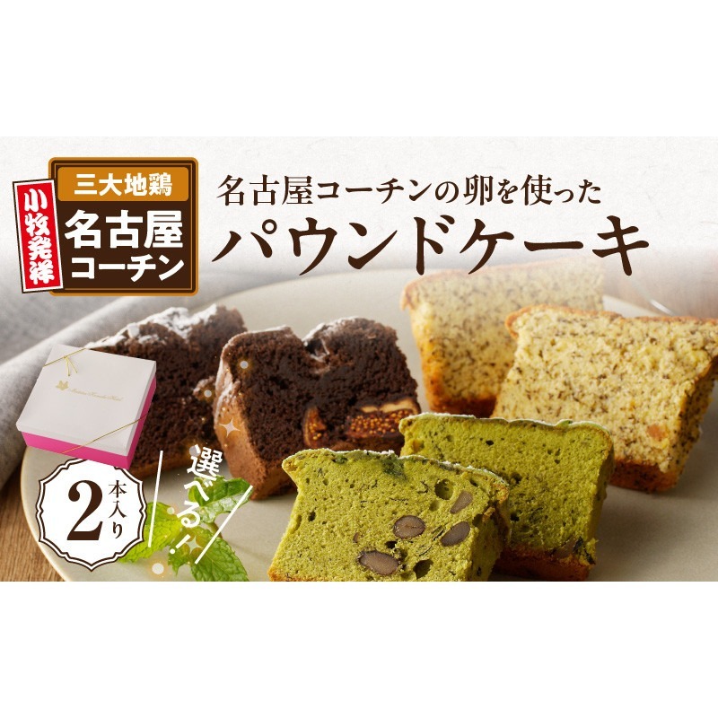 名古屋コーチンの卵を使った選べるパウンドケーキ　2本入り②ガトーショコラ×和紅茶 [018M09-02]