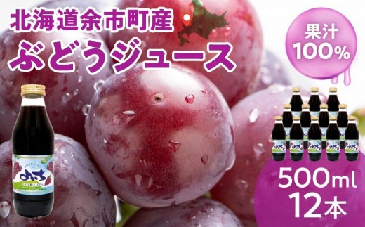 
                  風味豊かな余市産ぶどう100％ジュース500ｍｌ×12本セット
                