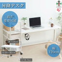 【ふるさと納税】デスク 昇降式 120cm 昇降デスク 幅120cm UDD-1200 ホワイト | 昇降 デスク desk 机 高さ調節 高さ調整 調節 姿勢 立つ 座る 姿勢 集中 オフィス office 仕事 テーブル アイリスオーヤマ