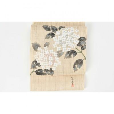 ふるさと納税 伊丹市 名古屋帯　麻　紫陽花柄　お仕立て上がり [54030297]