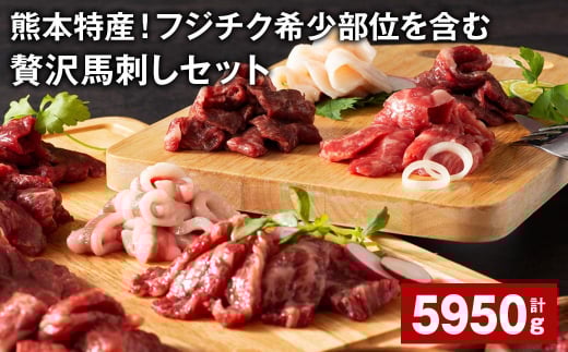 熊本特産！フジチク希少部位を含む贅沢馬刺しセット 計約5950g 馬刺し ふじ馬刺し 馬肉 赤身