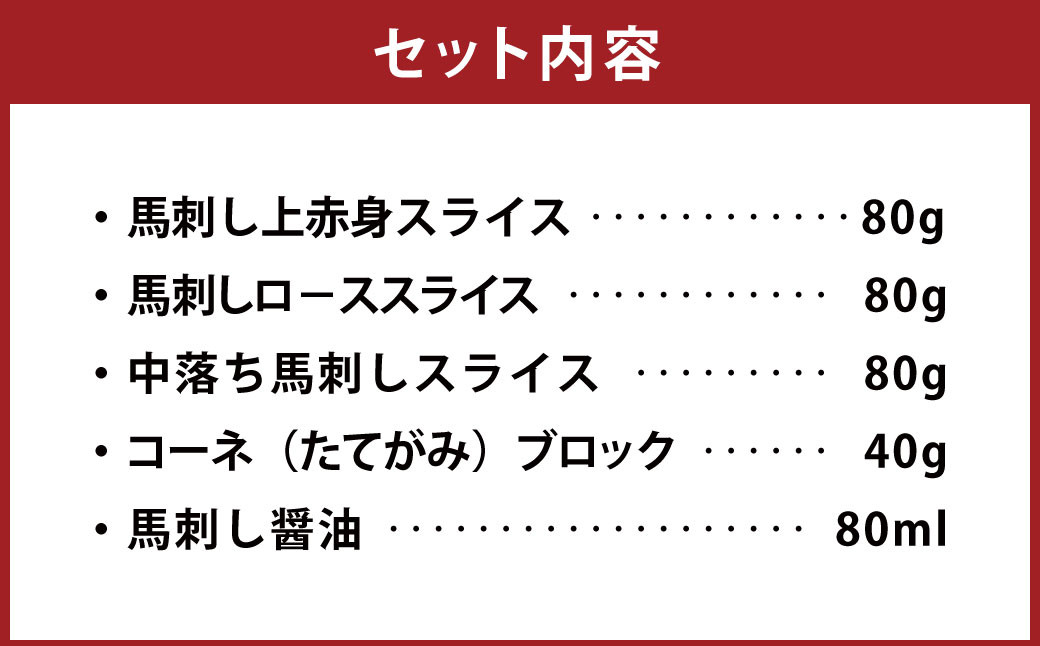 馬刺し たてがみ スペシャル セット