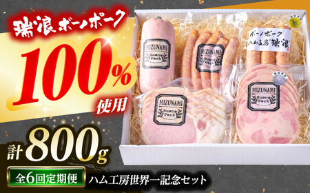 【6回定期便】 ハム・ソーセージ 瑞浪ボーノポーク ハム工房世界一記念セット 800g (冷凍) 瑞浪市 / きなぁた瑞浪 詰め合わせ ギフト[AZCI117]