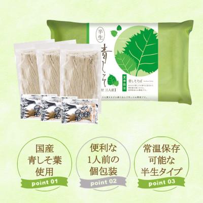 ふるさと納税 茅野市 【期間限定】渡辺製麺の信州そば 青しそそば3人前つゆ付き 夏限定 半生タイプ 信州八ヶ岳よりお届け |  | 01