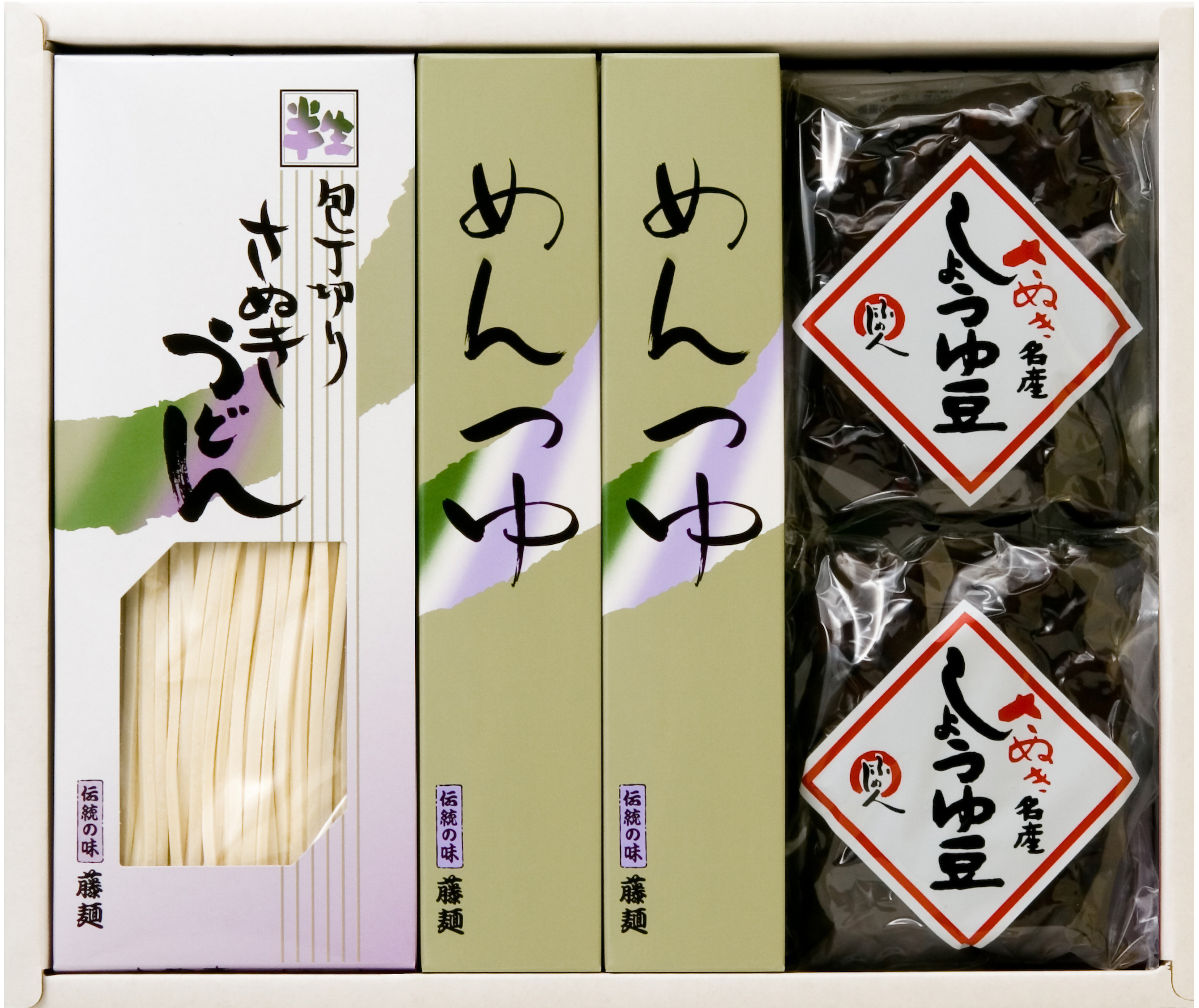
藤麺「包丁切さぬき半生うどん＆しょうゆ豆詰合せAN-20PS」
