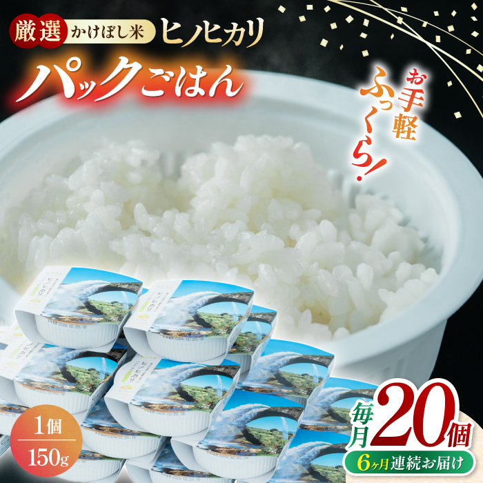 【全6回定期便】 いちょうの畑 パックご飯 ヒノヒカリ 150ｇ×20パック 【農事組合法人いちょう】 [YDN003]