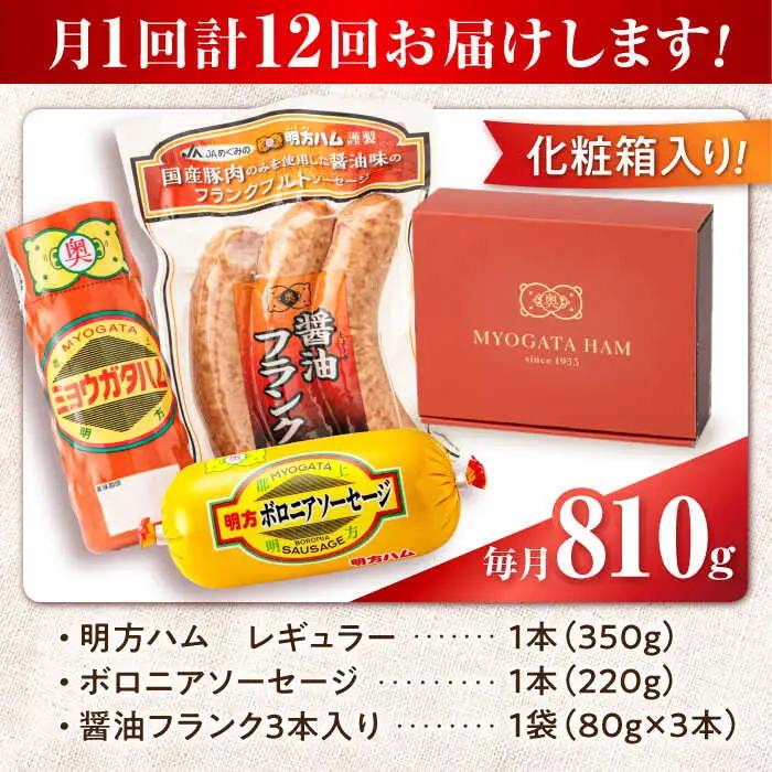 【12回定期便】明方ハム詰め合わせ Ａセット [AVBA005]明方 定期