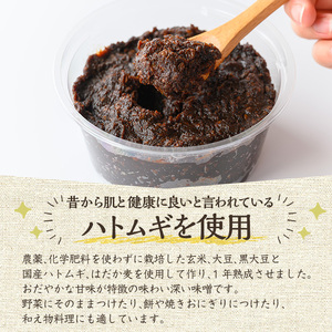 《数量限定》薬膳味噌(ハトムギ味噌)(計800g・400g×2パック) 味噌 麦味噌 自家栽培 ハトムギ 玄米麹 ハトムギ麹 麦麹 麹 こうじ 玄米 大豆 黒大豆 みそ汁 味噌汁 化学肥料不使用 農薬
